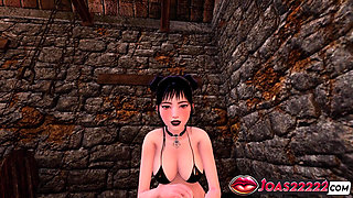 3D Animation Goth Anime Girl Haruka - Teasing POV with Dick Glans, Tongue Licking Blowjob Only, Obligatory Mouth Fuck