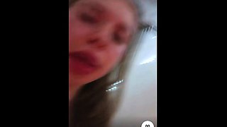 Seductive brunette amateur British teen babe with pierced
