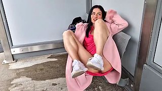 Naked Amateur MILF Nicky Brill Gapes and Pisses Outdoor in Risky Public HD