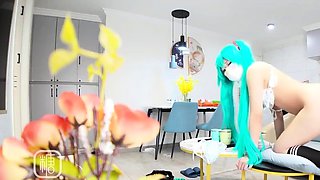 初音未來喚醒服務足交玩弄深插蜜穴內射