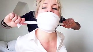 Secretary Pamela tied and gagged Bondage