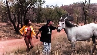 Old Perv Guy Gets to Fuck Outdoor with Hot Ebony Babe