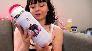 Jessy funny amateur teen brunette toying