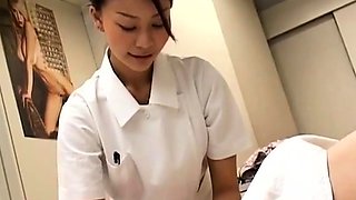 Asian Gives Handjob By The Pool