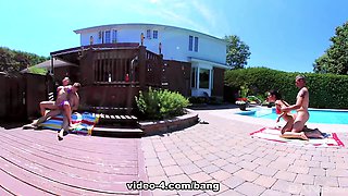 Shana Lane and Heidi Van Horny fuck the pool and partner swap - BANG!