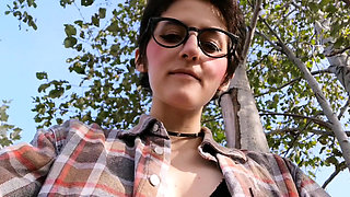 Flashing tits on a field