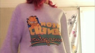 Curly Blonde Teen Records Solo Dildo Masturbation