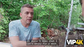 Skinny stepdaughter asks him to fix her bike in return for sex