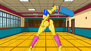 Dirty Orgy of Housewife Mrs. Sinpsom with Old Men at the Casting. Cartoon Parody