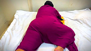 Lebanese Hot Maid Rest My Bed & I See Her Big Ass with Puffy Butt & Start Masturbation