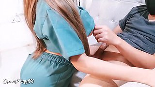Hot pinay nurse fucked by patient and injected with cum