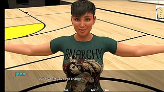 Busty babe in an uncensored visual novel game with a big ass and erotic stories