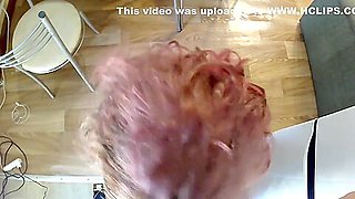 Step son fucked stepmom with a big ass in anal near the fridge in the kitchen.
