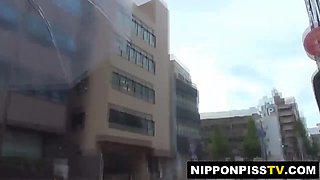 Watch this kinky Japanese teen get off while cameraman pounds her with his toy