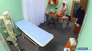 Blonde teen gets drilled hard and fast on the doctors' surgery desk in fake hospital roleplay