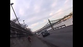 Busty Blonde Flashes and Masturbates in Public, Then Swallows a Load at Home