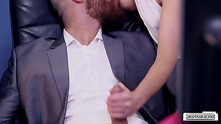 Sexy Secretary Izzy Mendosa Consoles Depressed Employee