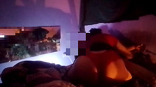 Shemale gets fucked by her relative at night