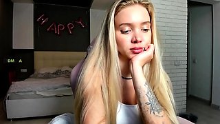 Curly Blonde Teen Records Solo Dildo Masturbation More at