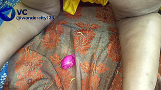Hot Romance with Flowers in Desi Pussy