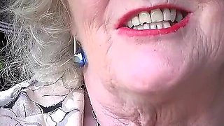 Auntjudys - 66yo Hairy Mature GILF Mrs. Claire Sucks Your Cock in the Garden (pov)