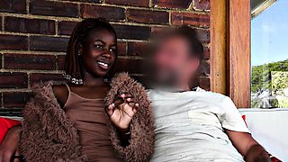 Big booty ebony GF gets a big white cock