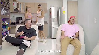 Getting her husband cuckolded, busty Tatiana Alvarez enjoys his friends more