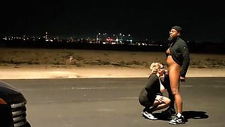 Thick BBW Wife Public Sex with Husband in Park at Night - Outdoor Blowjob & BBC Fuck