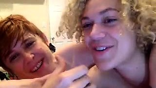 Two beautiful girls indulge in lesbian fun on the webcam