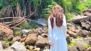 Creeping a Quick Fuck with Ao Dai in the Banana Thicket by the Beach - Part 1