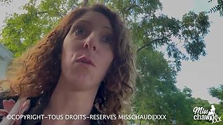 French Amateur Misschaudexxx Outdoor Masturbation with Big Natural Tits and Dildo Orgasm