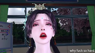 3D Horny Slut Asian Teacher Wearing Sexy Lingerie Got Fucked