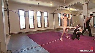 Edging Hung Staight Men Bondage
