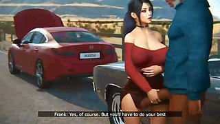Busty babe enjoyed a stranger's BBC while her boyfriend was fixing car. Spectacular 3d animation.