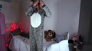 Big Boobed Blonde Masturbates With A Dildo In The Bathroom