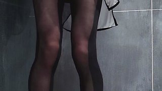 (Femboy)Hentai nun cosplay with black pantyhose high heel