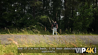 VIP4K. Desperately horny in the woods