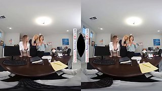 Your dillydallying in the office when your sexy, busty coworkers Bridgette B., Karma Rx, and Krissy Lynn storm in for your hard cock