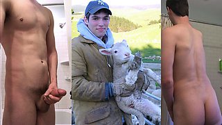 Baited Straight Hung Young Guy football gear and jacking off