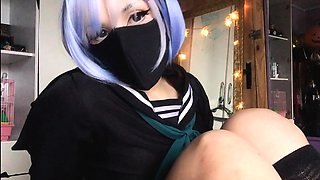 Rem is a naughty schoolgirl and loves to cum after class
