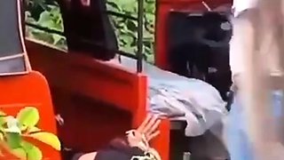 Mexican girl gets Creampie in golf cart