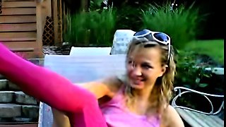 Cute blonde teen outdoor anal fuck
