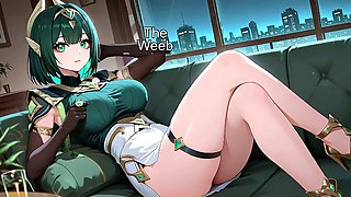 Anime porn, female chastity, bdsm collar