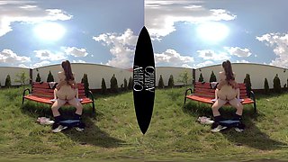 Petite Step Sis Couple's Wild Public Passion on Bench