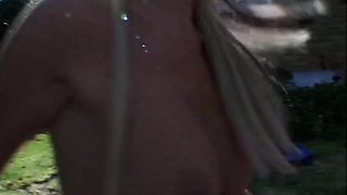 Blonde blowjob adoring skank facialized after hardcore fun