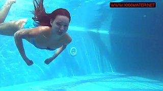 Hot Russian brunette Mia Ferrari in the pool