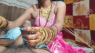 Desi cauple newly married wife karwa chauth fucking clear Hindi audio