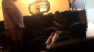 Big ass pale brunette milf with