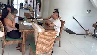 My Boyfriend's Best Friend Fucks Me Hard in Kitchen While His Wife Watches - MaRaSexx Amateur Latina MILF