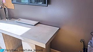 Amateur Swedish MILF Playwithus Gets Fucked on Table in Hotel - Homemade HD